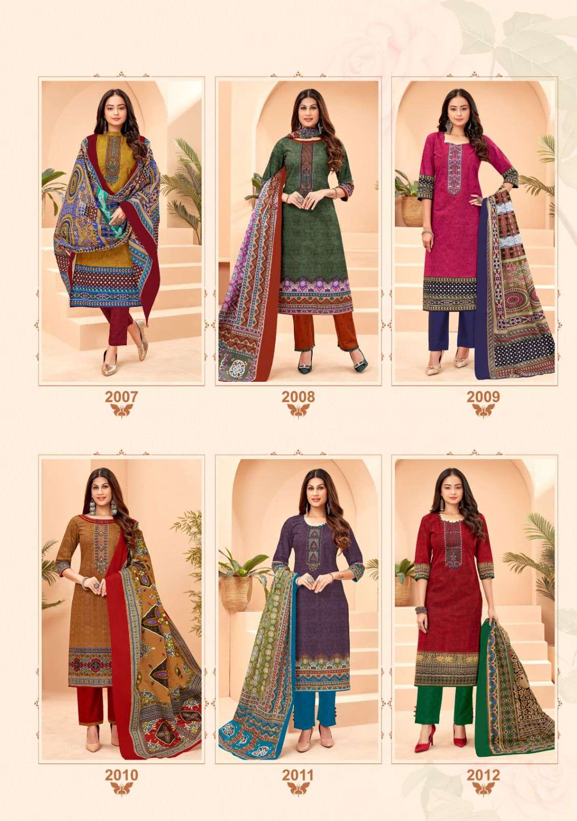 Balaji Netra Vol 2 Pure Cotton With Exclusive Embroidery Top Bottom With Dupatta On Wholesale