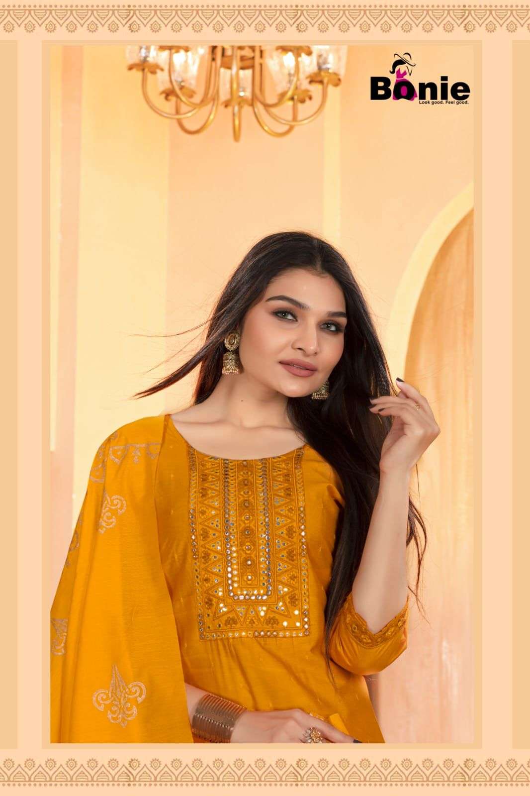 Bonie Flora Vol 4 Chanderi With Lining Inside With Amazing Embroidery On Wholesale