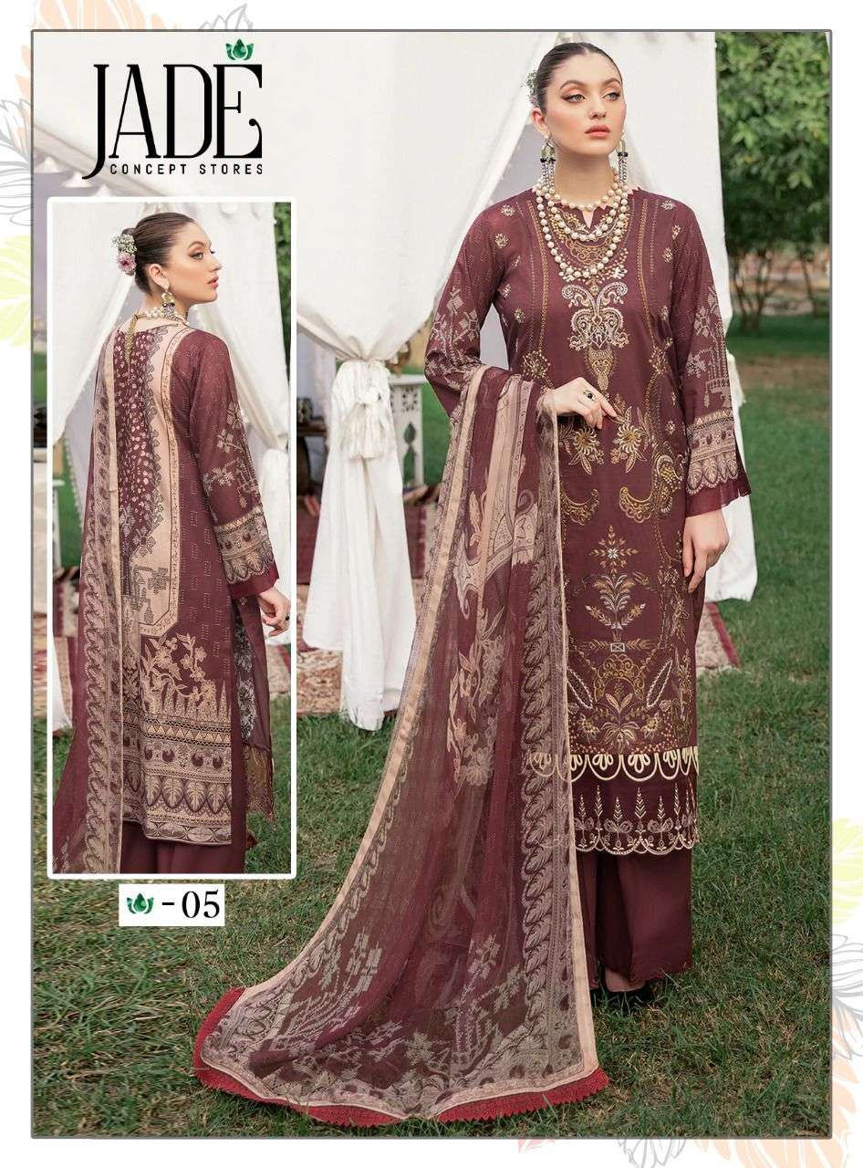 Cheveron Jade Pure Heavy Lawn Printed Top Bottom With Dupatta On Wholesale