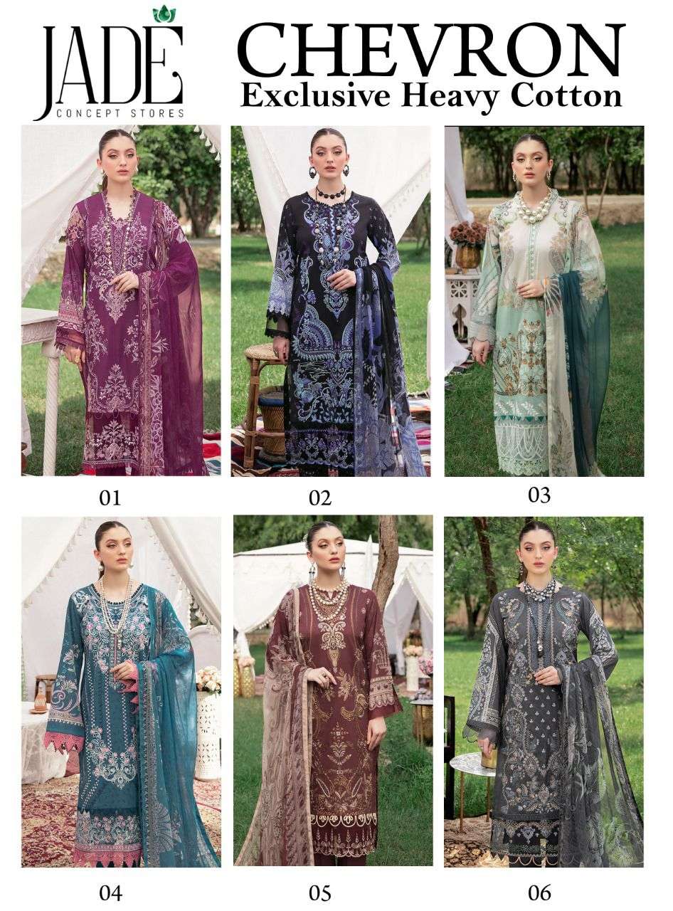 Cheveron Jade Pure Heavy Lawn Printed Top Bottom With Dupatta On Wholesale