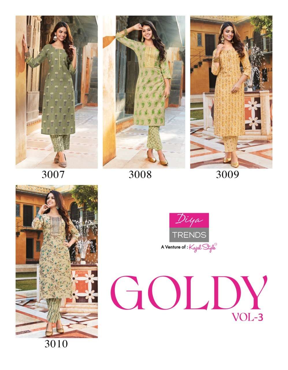 Diya Trends Goldy VOL-3 Kurti With Pant On Wholesale