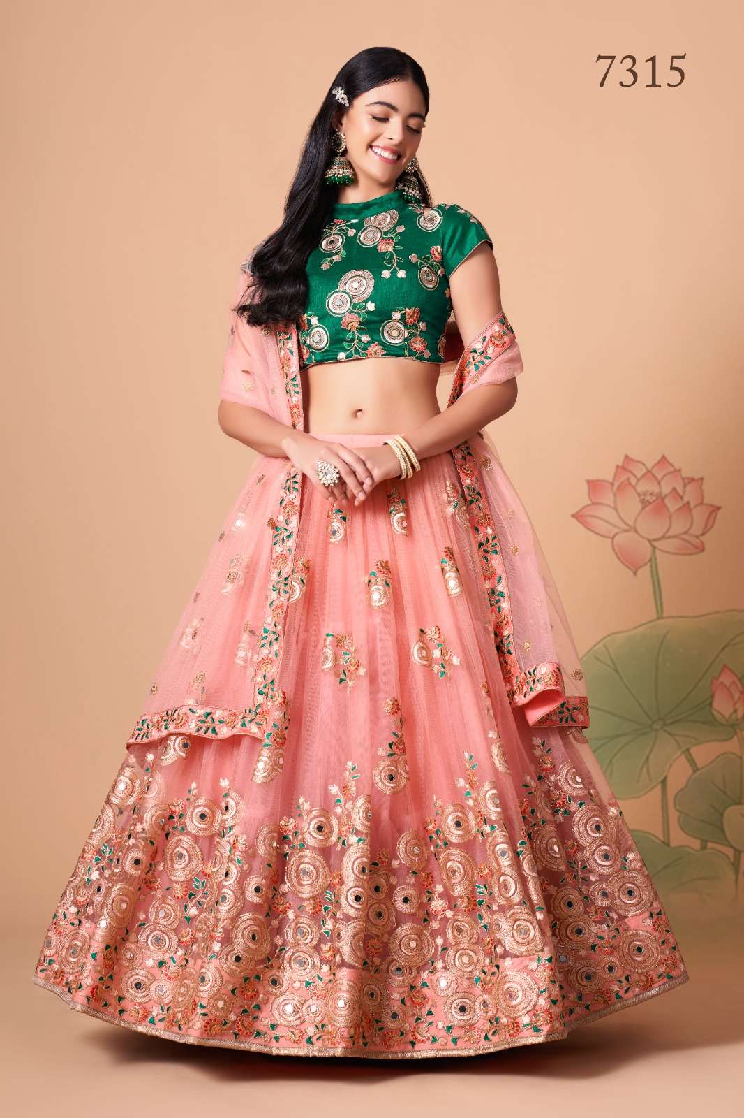Embroidery Reception Lehenga collection 1 Piecs in wholesale Price