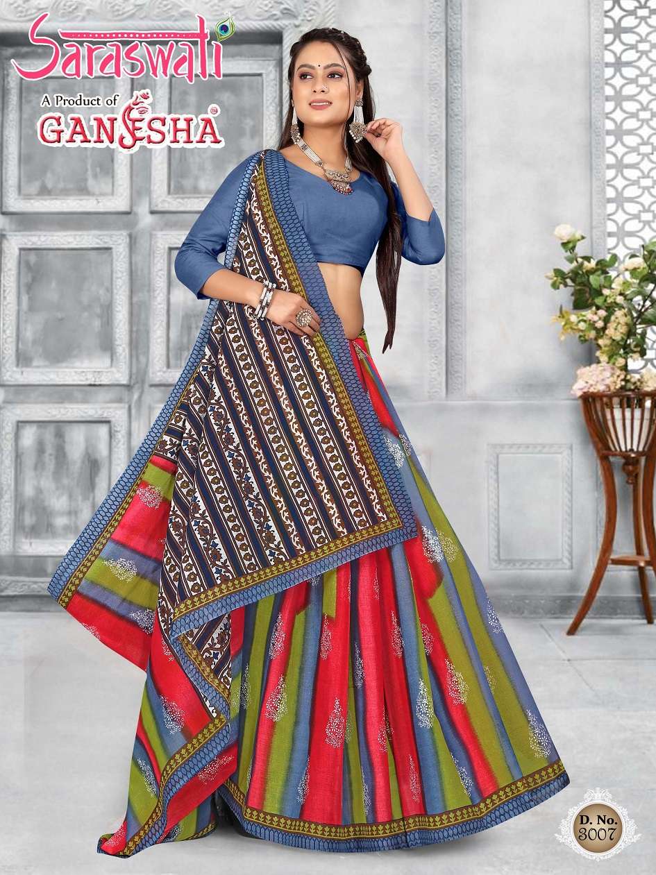 Ganesha Saraswati Pure Cotton Saree On Wholesale