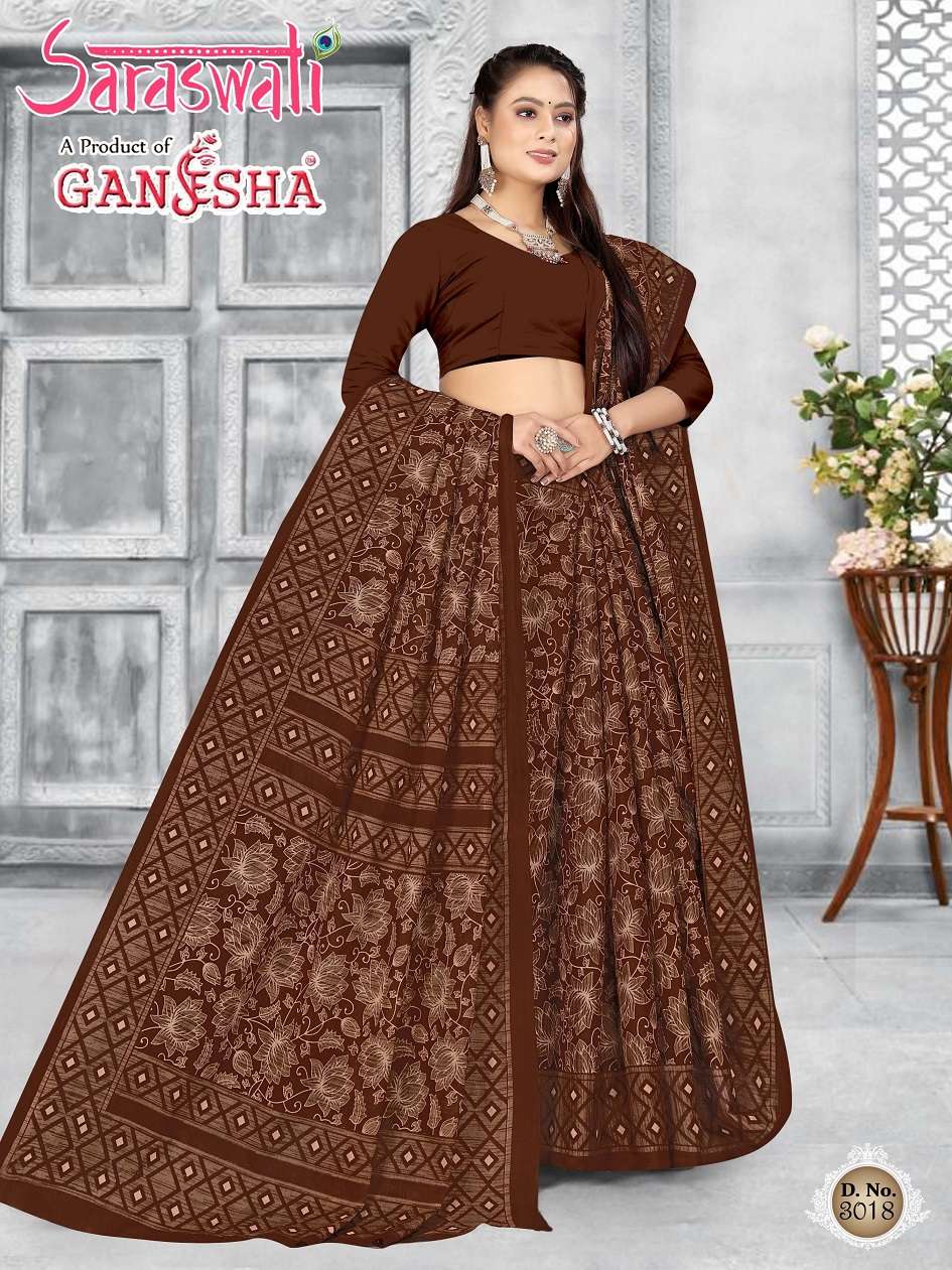 Ganesha Saraswati Pure Cotton Saree On Wholesale