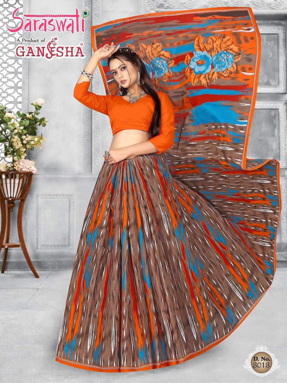 Ganesha Saraswati Pure Cotton Saree On Wholesale