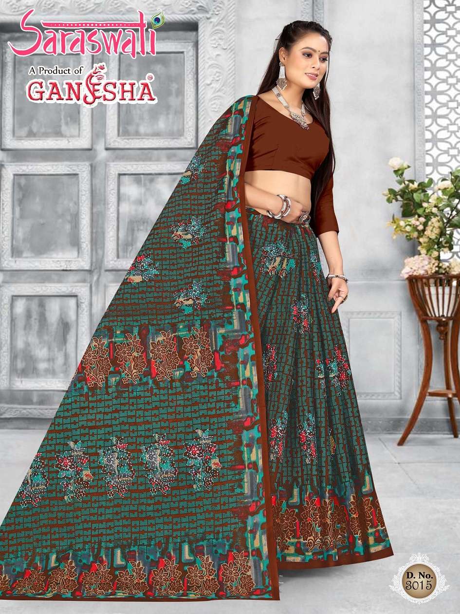 Ganesha Saraswati Pure Cotton Saree On Wholesale