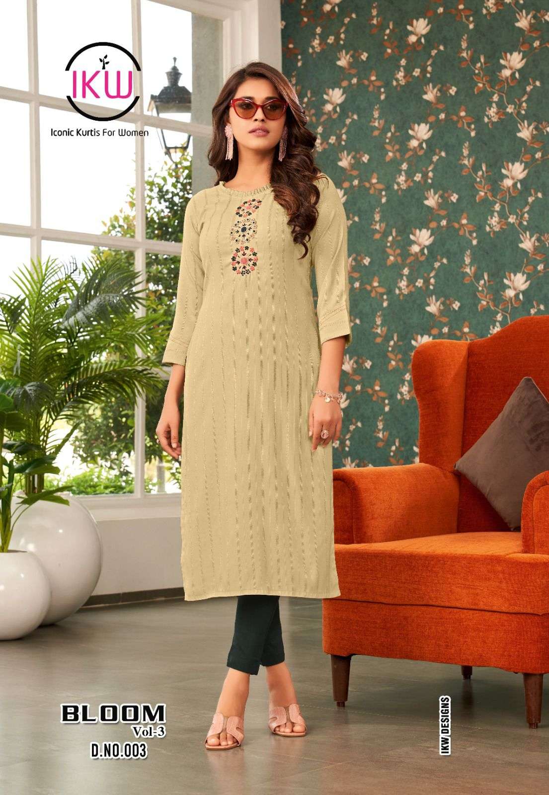  IKW Summer Collection Designer Fancy Rayon Kurti On Heavy Handwork With Wholesale price