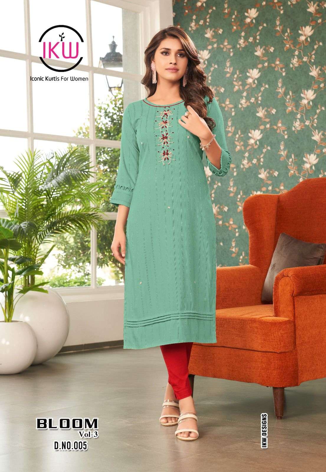  IKW Summer Collection Designer Fancy Rayon Kurti On Heavy Handwork With Wholesale price