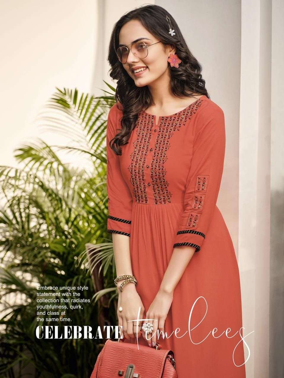 Kadlee Cinderella Rincle Rayon with Half Inner Only Kurti On Wholesale