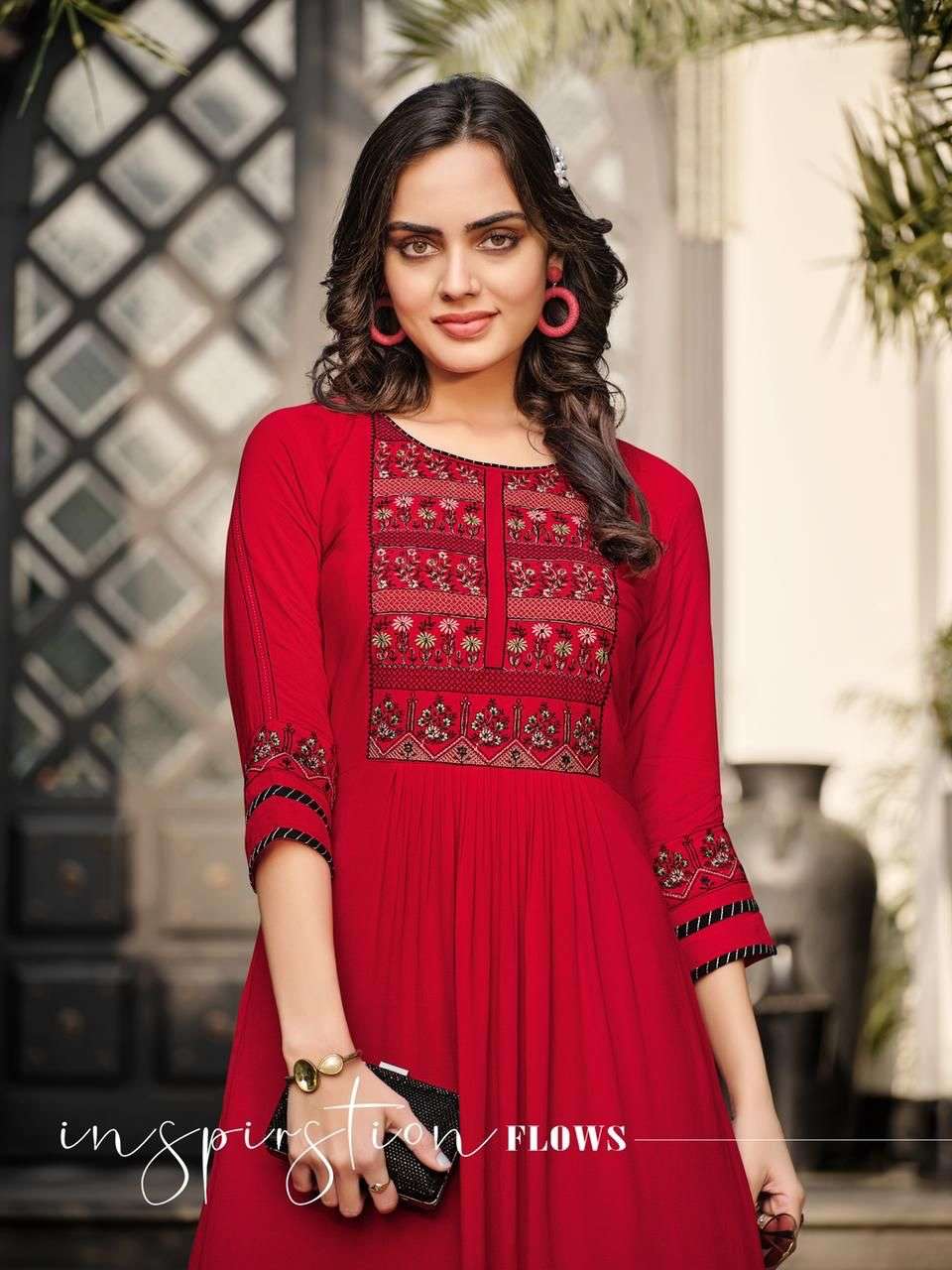 Kadlee Cinderella Rincle Rayon with Half Inner Only Kurti On Wholesale