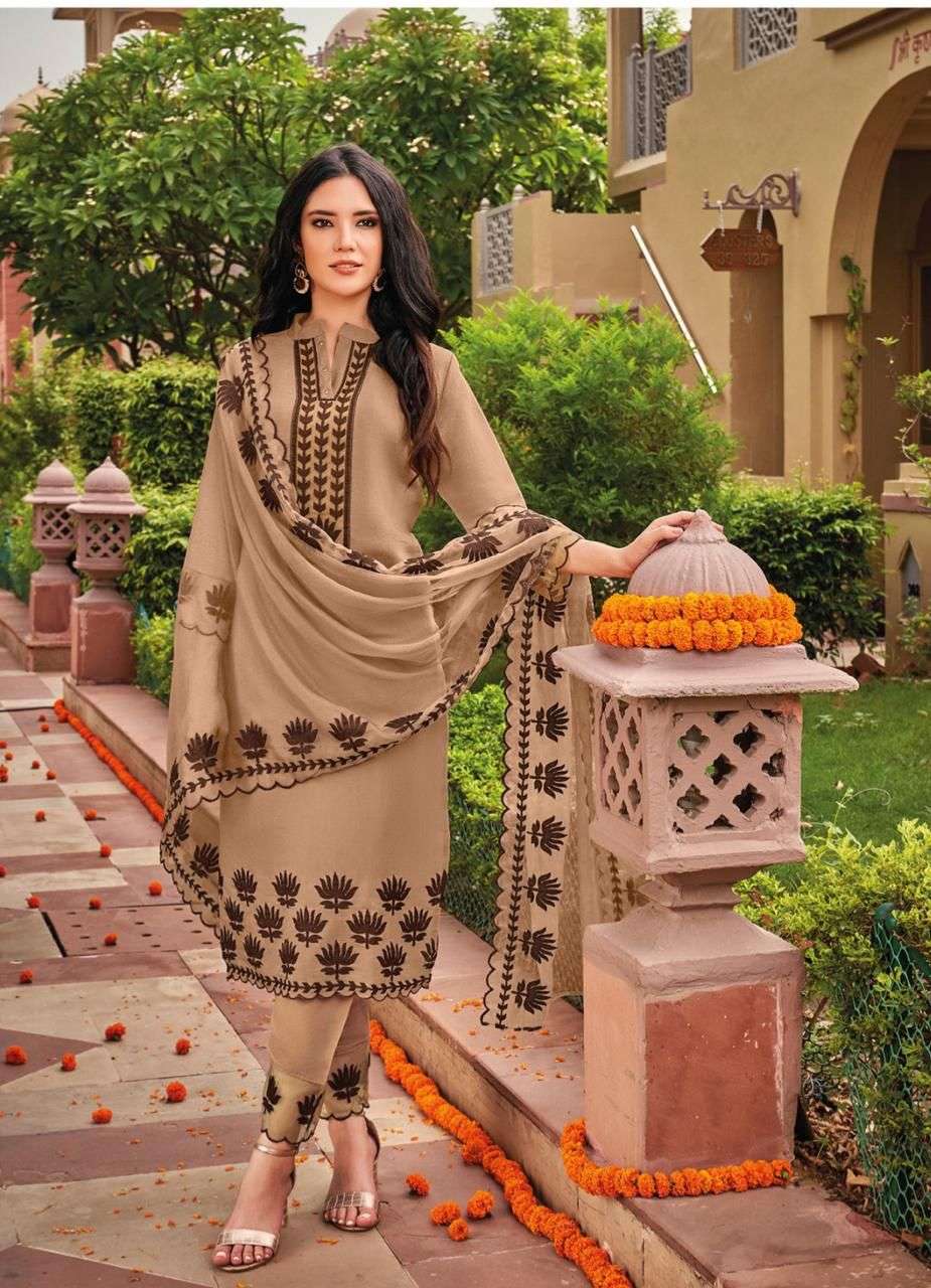 Kailee Fashion Pure Silk Designer Fancy Appliqe Work On Wholesale