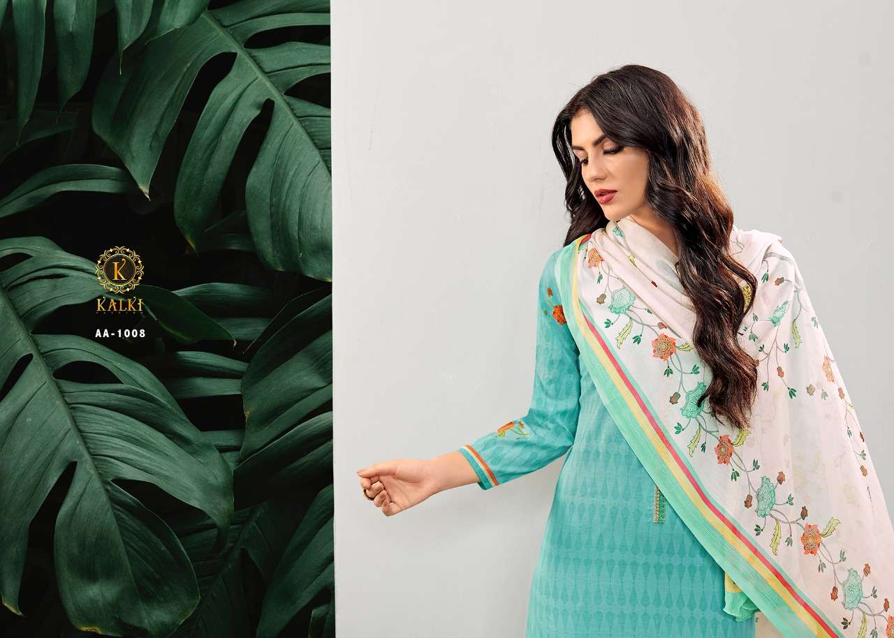 Kalki Fashion Kalki Vol 1 Pure Azza Lawn Cotton With Neck Work On Wholesale
