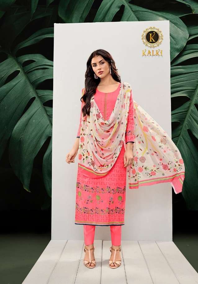 Kalki Fashion Kalki Vol 1 Pure Azza Lawn Cotton With Neck Work On Wholesale