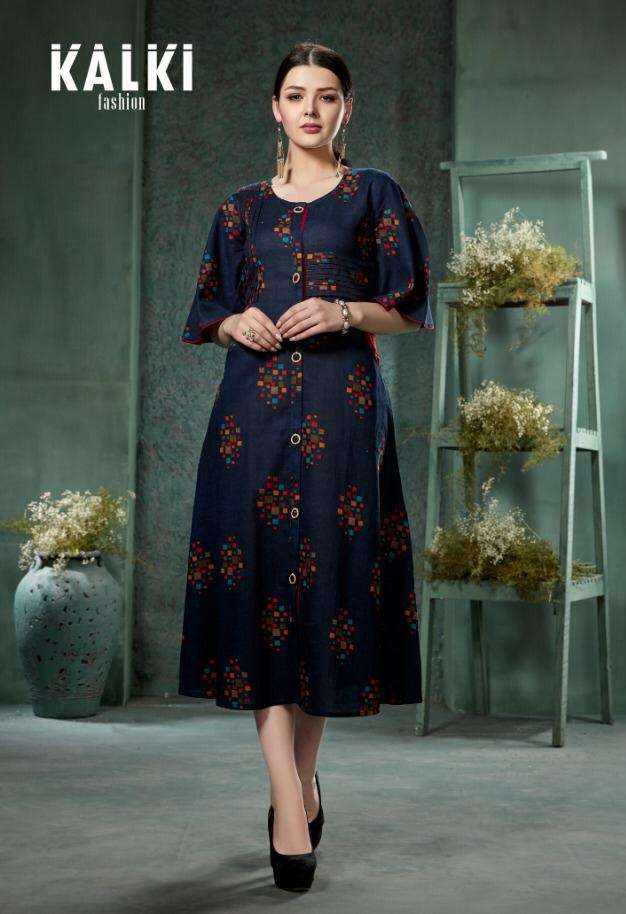 Kalki Fashion Marina Cotton Printed Kurti On Wholesale