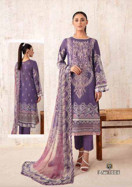 Keval Fab Qurbat Lawn Cotton Printed Top Bottom With Dupatta On Wholesale