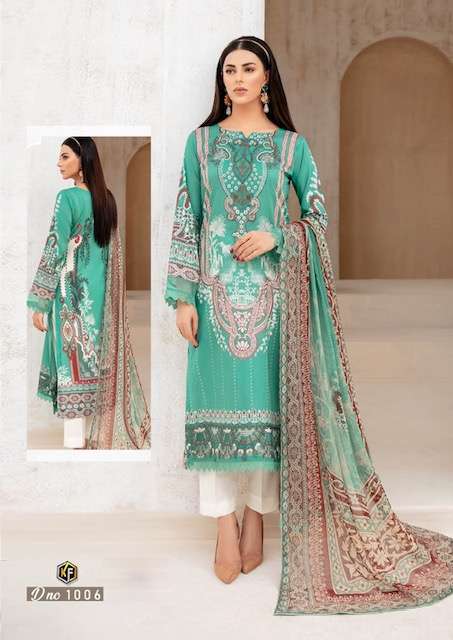 Keval Fab Qurbat Lawn Cotton Printed Top Bottom With Dupatta On Wholesale