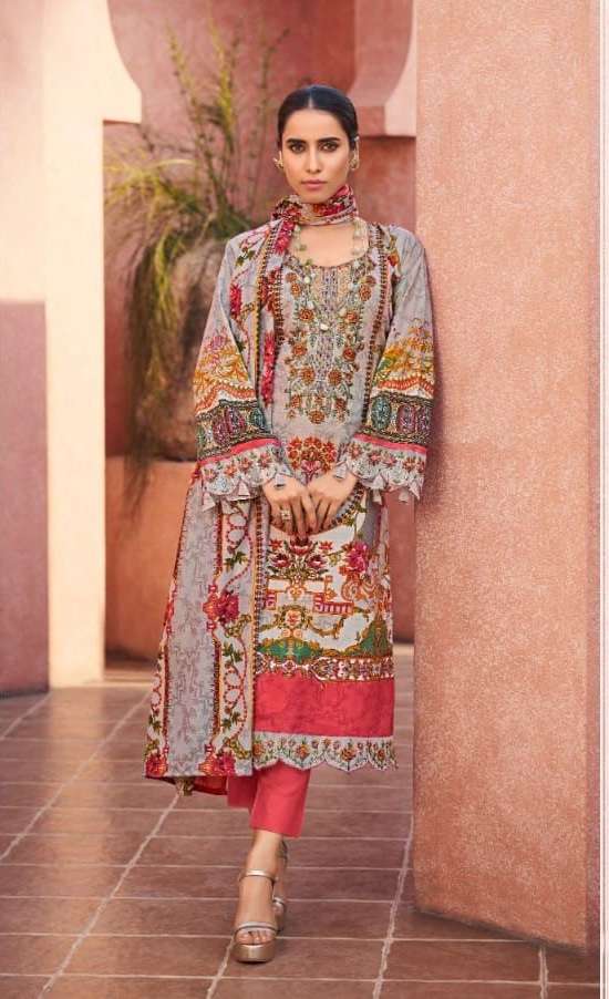 Levisha Mahefuz Vol 3 Satin Cotton Pakistani Print & Fancy Self Embroidery Top Bottom With Dupatta On Wholesale
