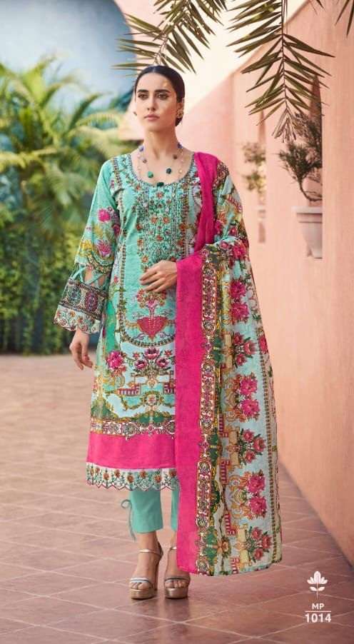 Levisha Mahefuz Vol 3 Satin Cotton Pakistani Print & Fancy Self Embroidery Top Bottom With Dupatta On Wholesale