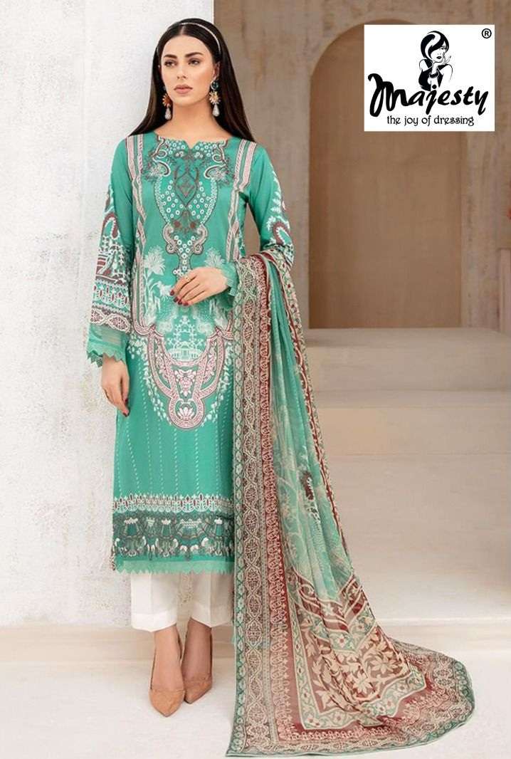 Majesty Cheveron Lawn Vol -4 Suit On wholesale