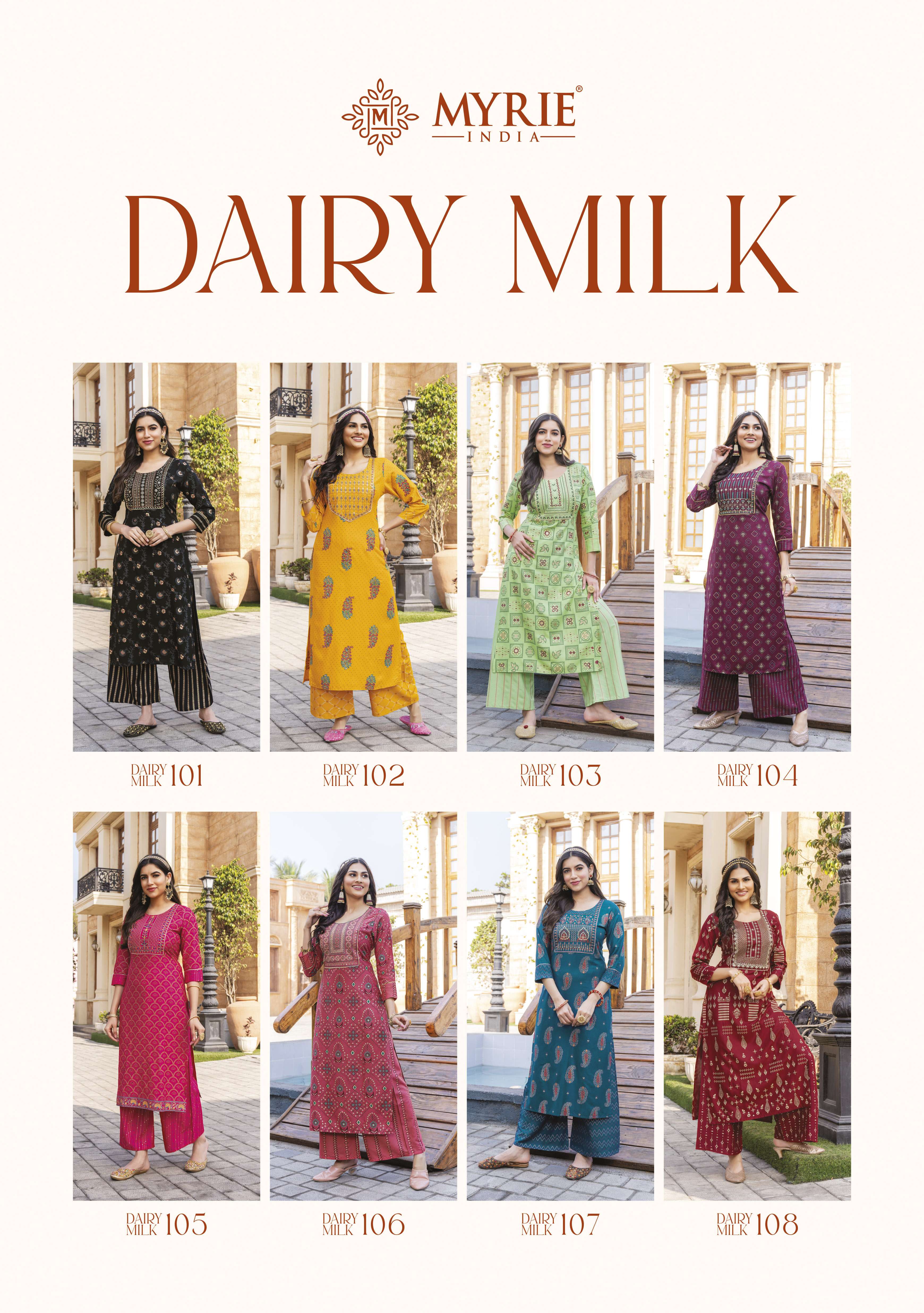 Mayrie India Dairy Milk Heavy Reyon Print And Embroidery Work On Wholesale