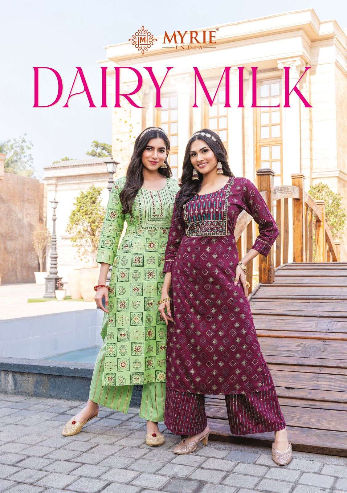 Mayrie India Dairy Milk Heavy Reyon Print And Embroidery Work On Wholesale