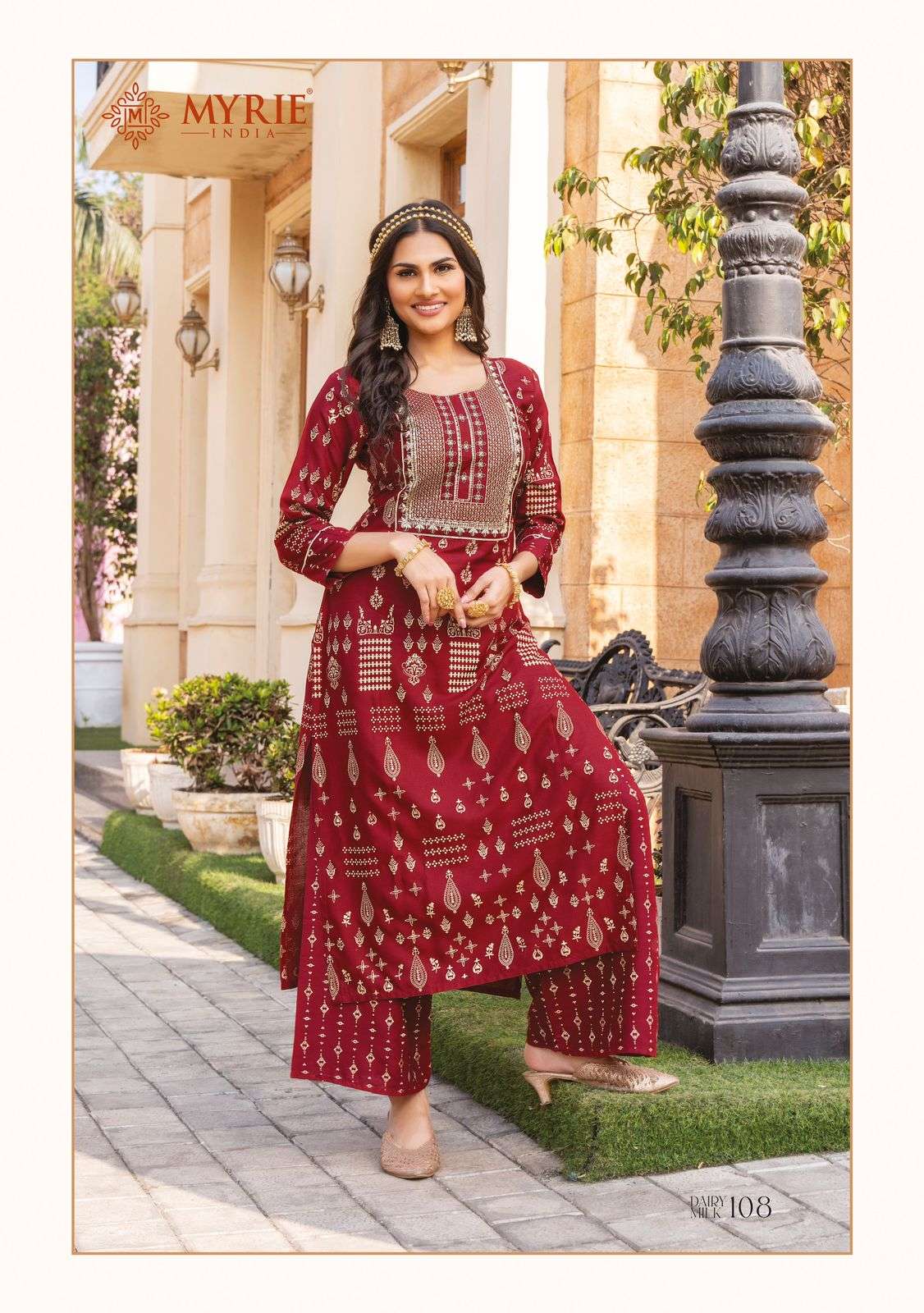 Mayrie India Dairy Milk Heavy Reyon Print And Embroidery Work On Wholesale