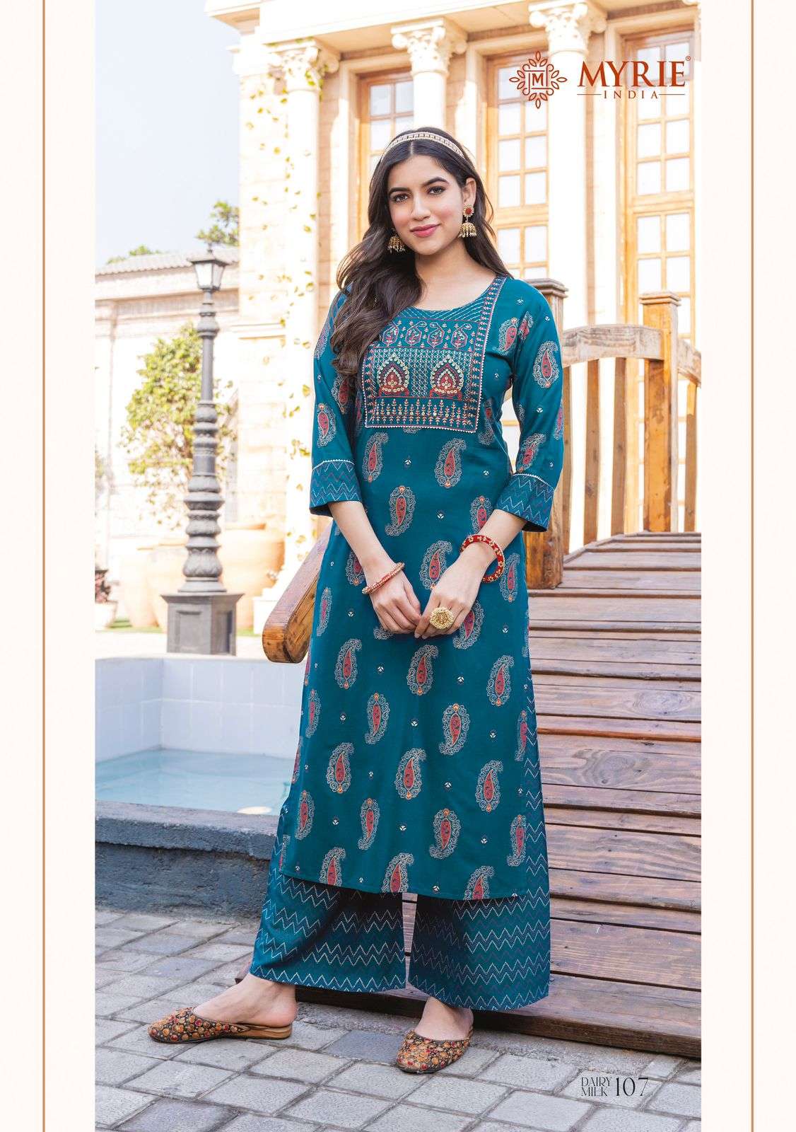 Mayrie India Dairy Milk Heavy Reyon Print And Embroidery Work On Wholesale