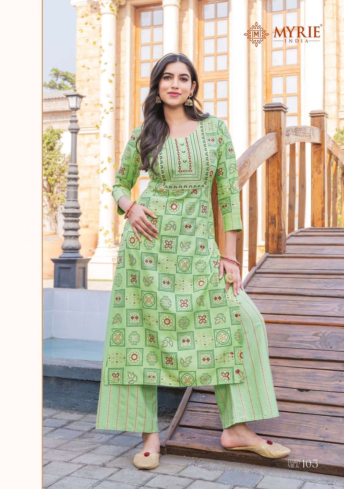Mayrie India Dairy Milk Heavy Reyon Print And Embroidery Work On Wholesale