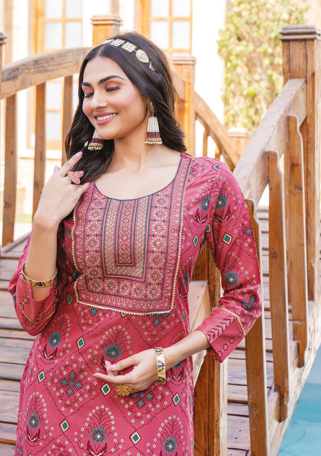 Mayrie India Dairy Milk Heavy Reyon Print And Embroidery Work On Wholesale