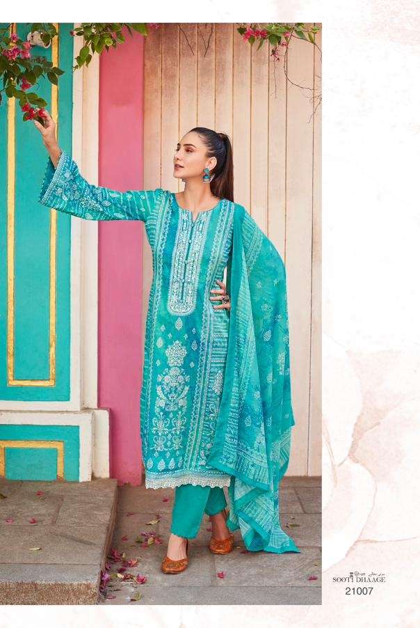 Mumtaz Arts Sooti Dhaag Pure Lawn Camric Digital Print With Embroidery Work On Wholesale