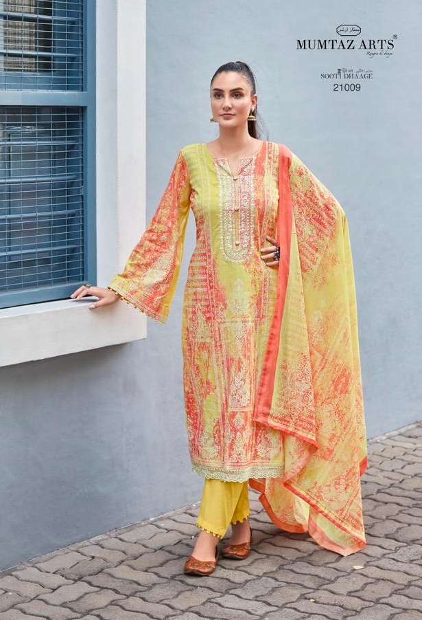 Mumtaz Arts Sooti Dhaag Pure Lawn Camric Digital Print With Embroidery Work On Wholesale