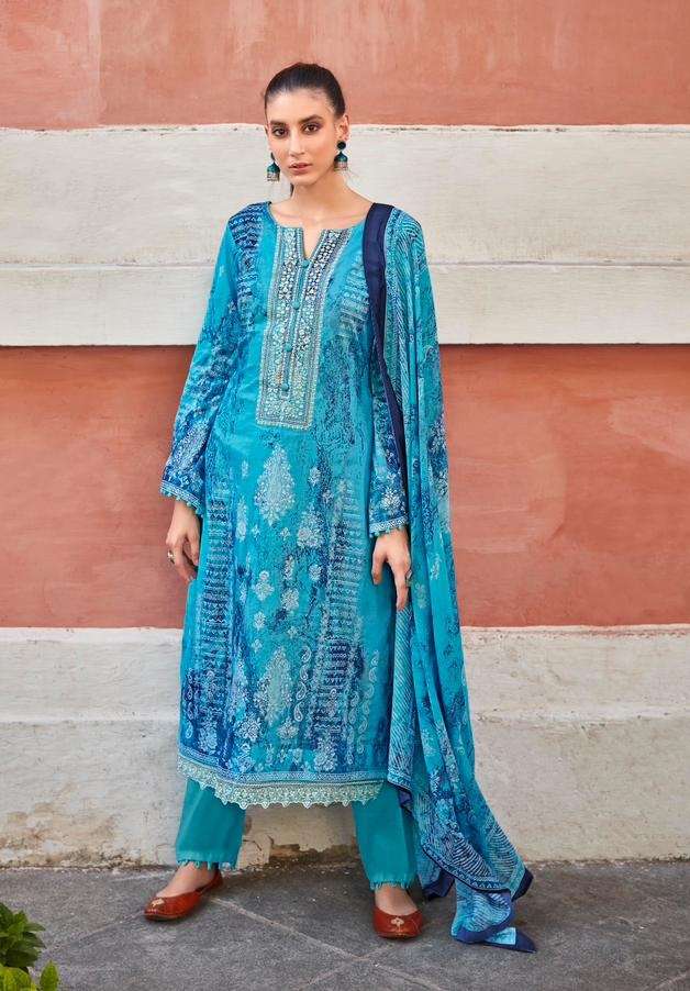 Mumtaz Arts Sooti Dhaag Pure Lawn Camric Digital Print With Embroidery Work On Wholesale