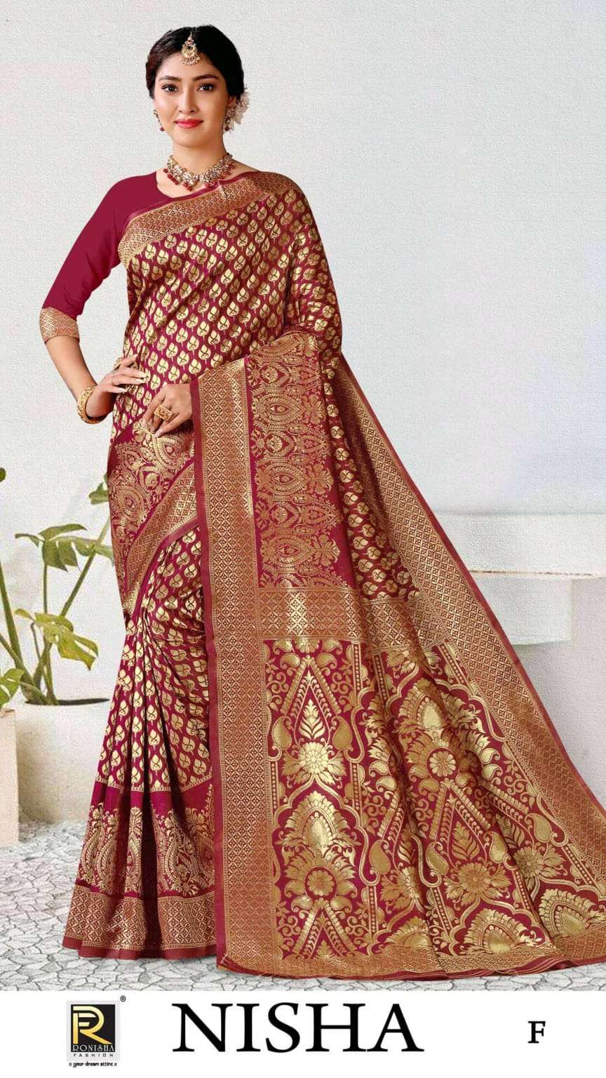 Nisha catalogue Ronisha sarees 6 piecs catalogue 