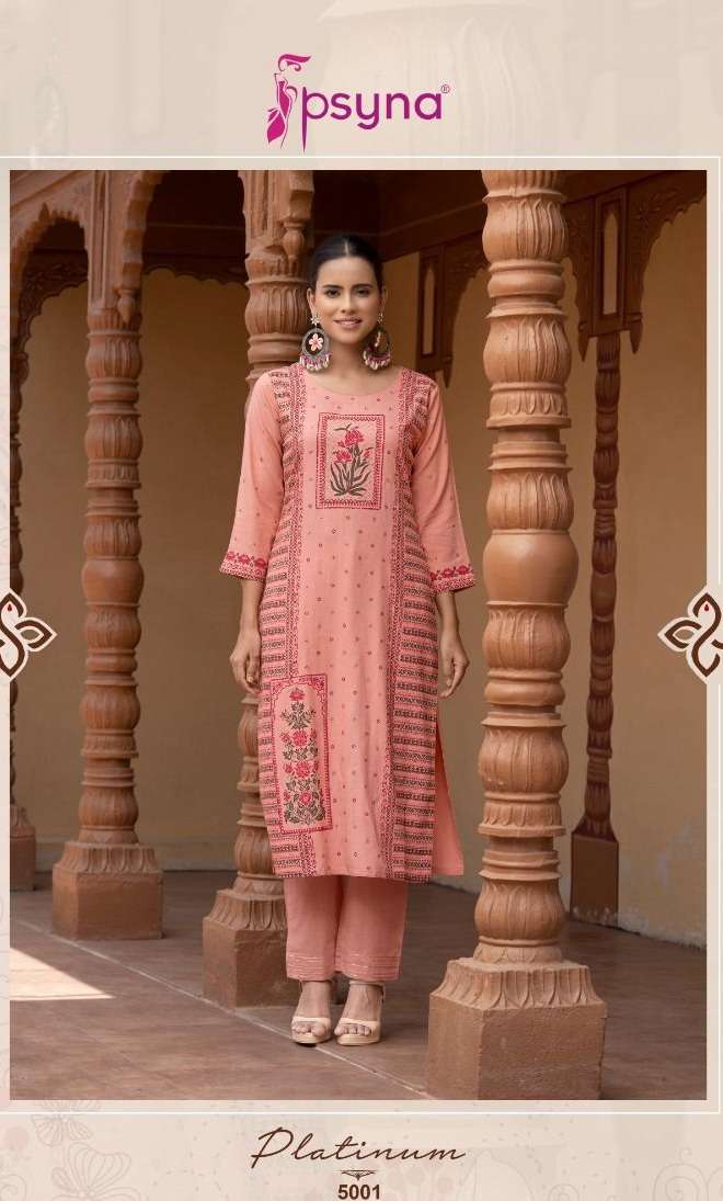 Psyna Platinum Vol 5 Fancy Designer Casual Kurti On Wholesale