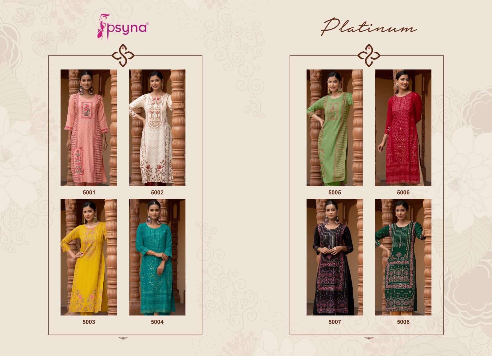 Psyna Platinum Vol 5 Fancy Designer Casual Kurti On Wholesale