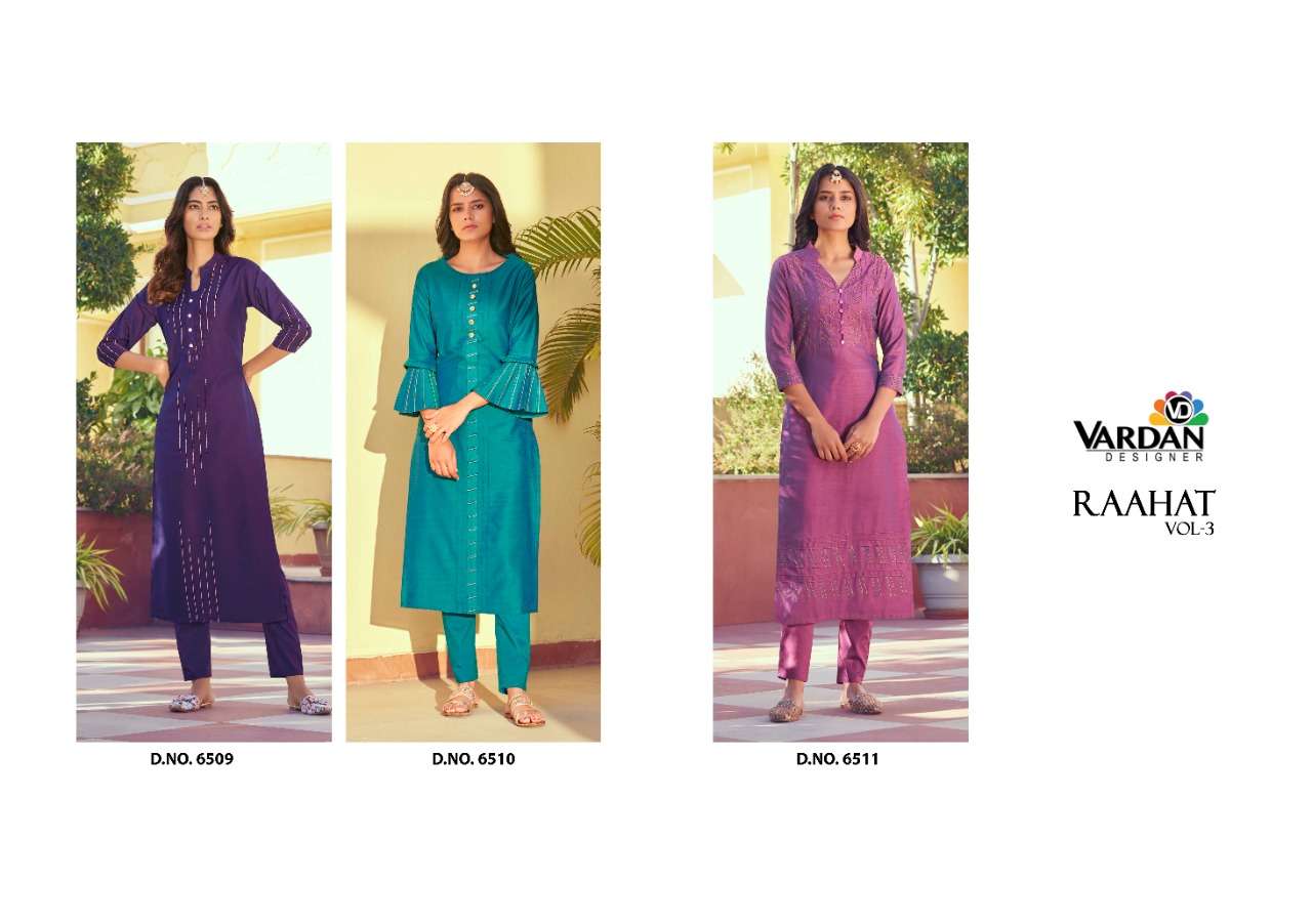 RAAHAT- Vol-3 Vardan Designer Kurtis catalog at wholesale price