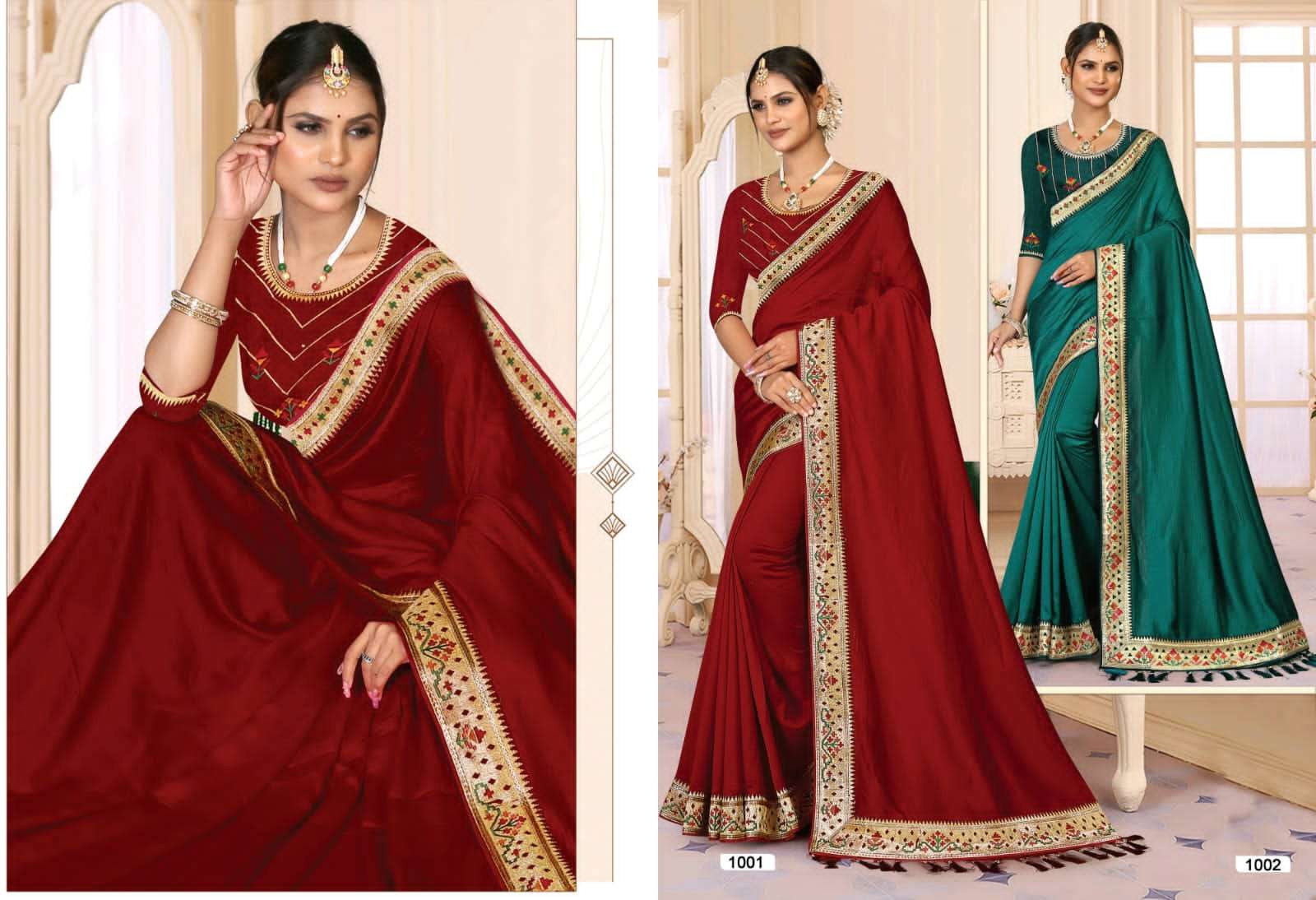 Rangoon Catalogue Vichitra silk saree wholesale 