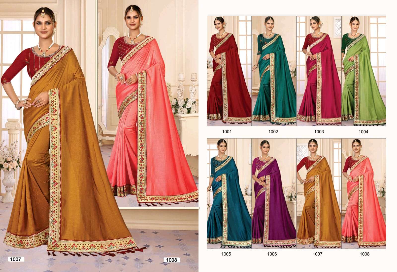 Rangoon Catalogue Vichitra silk saree wholesale 