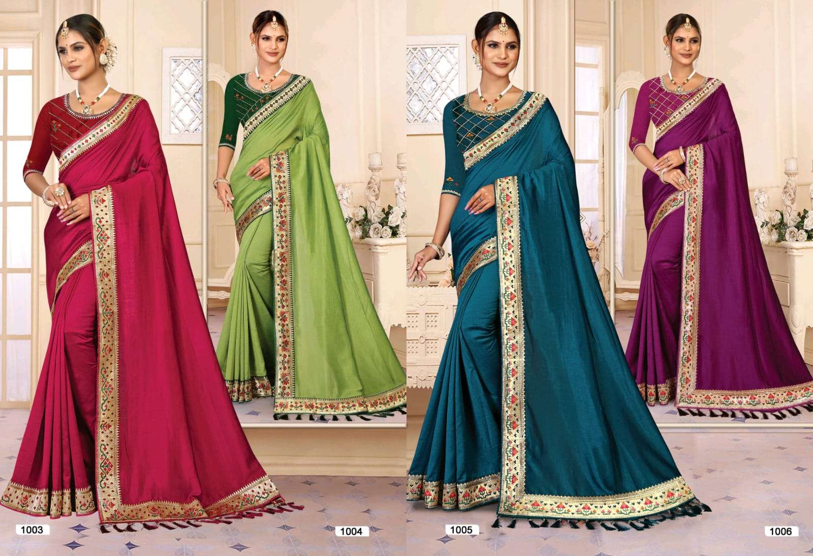 Rangoon Catalogue Vichitra silk saree wholesale 