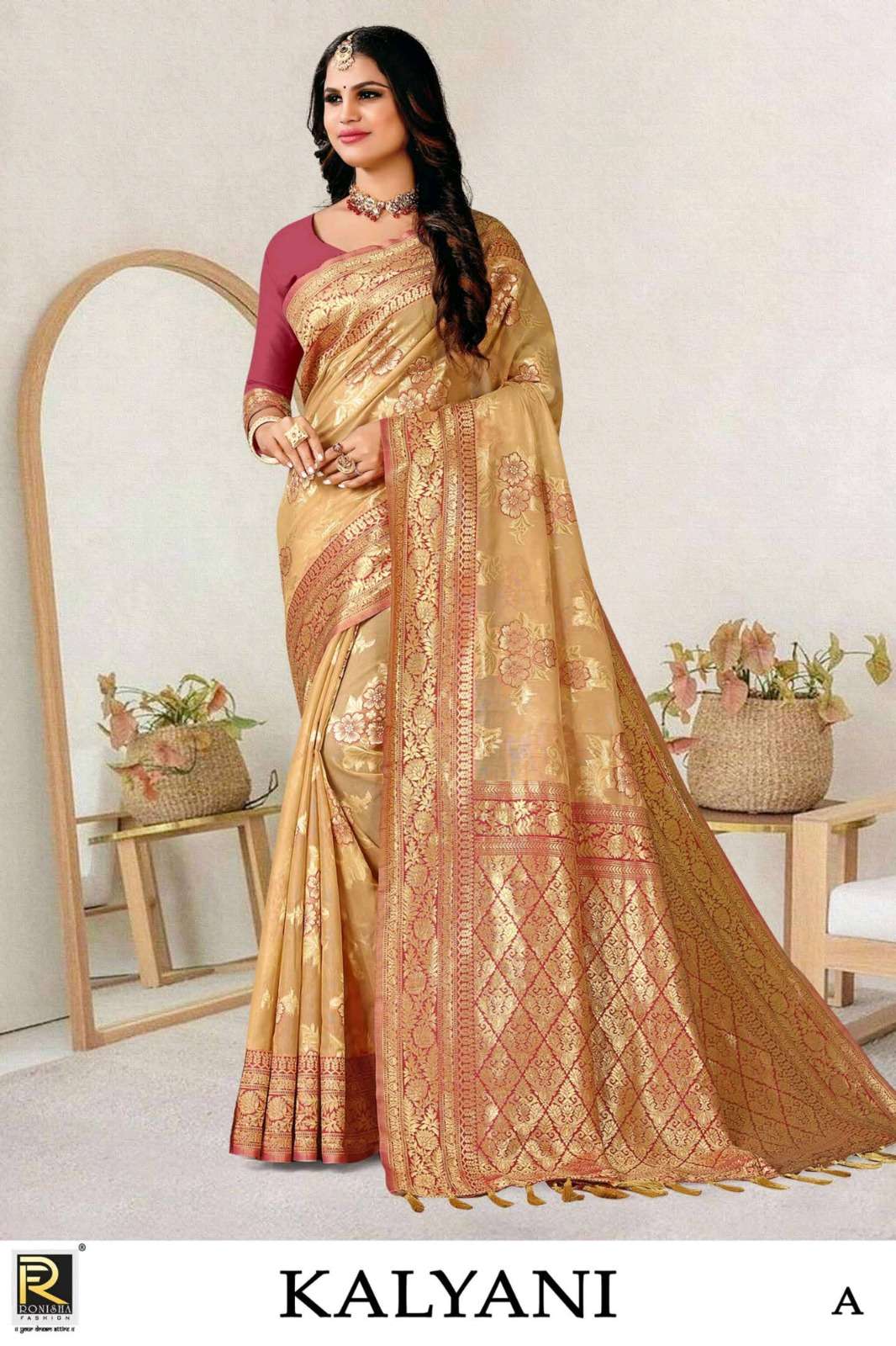 Ronisha Kalyani Banarasi Silk Designer Saree On Wholesale