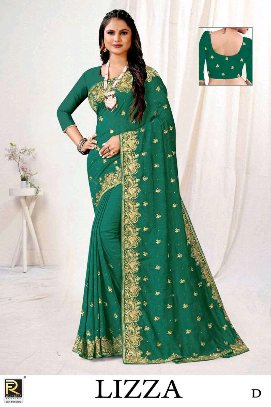Ronisha Lizza Present Fabric Vichitra Silk Jari Work Heavy Saree On Wholesale