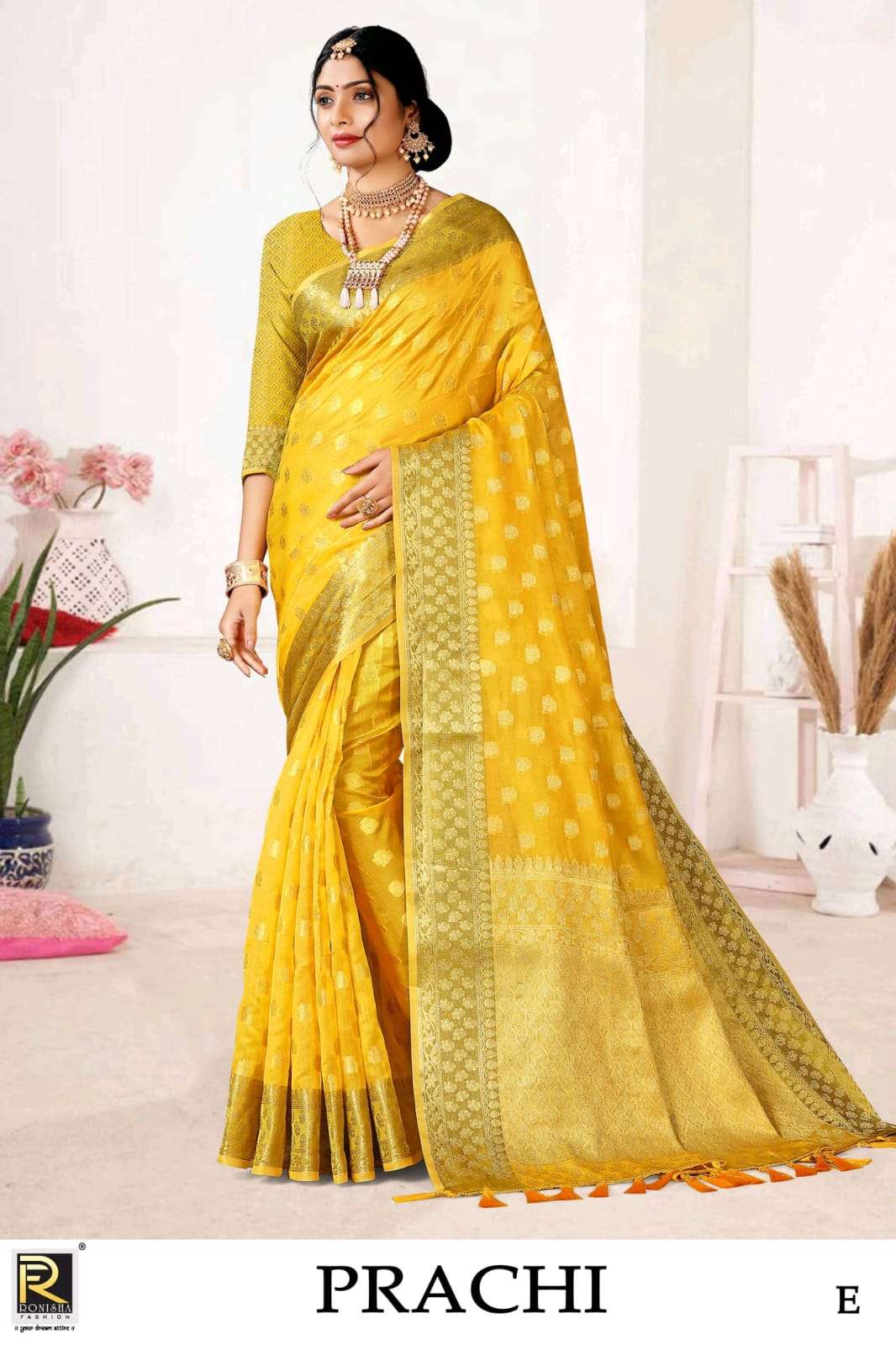 Ronisha Prachi Banarasi Silk Party Wear Saree On Wholesale