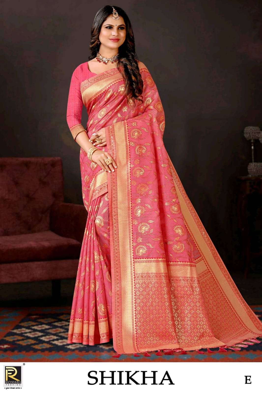 Ronisha Sikha Present Fabric Soft Cotton Silk Saree On Wholesale