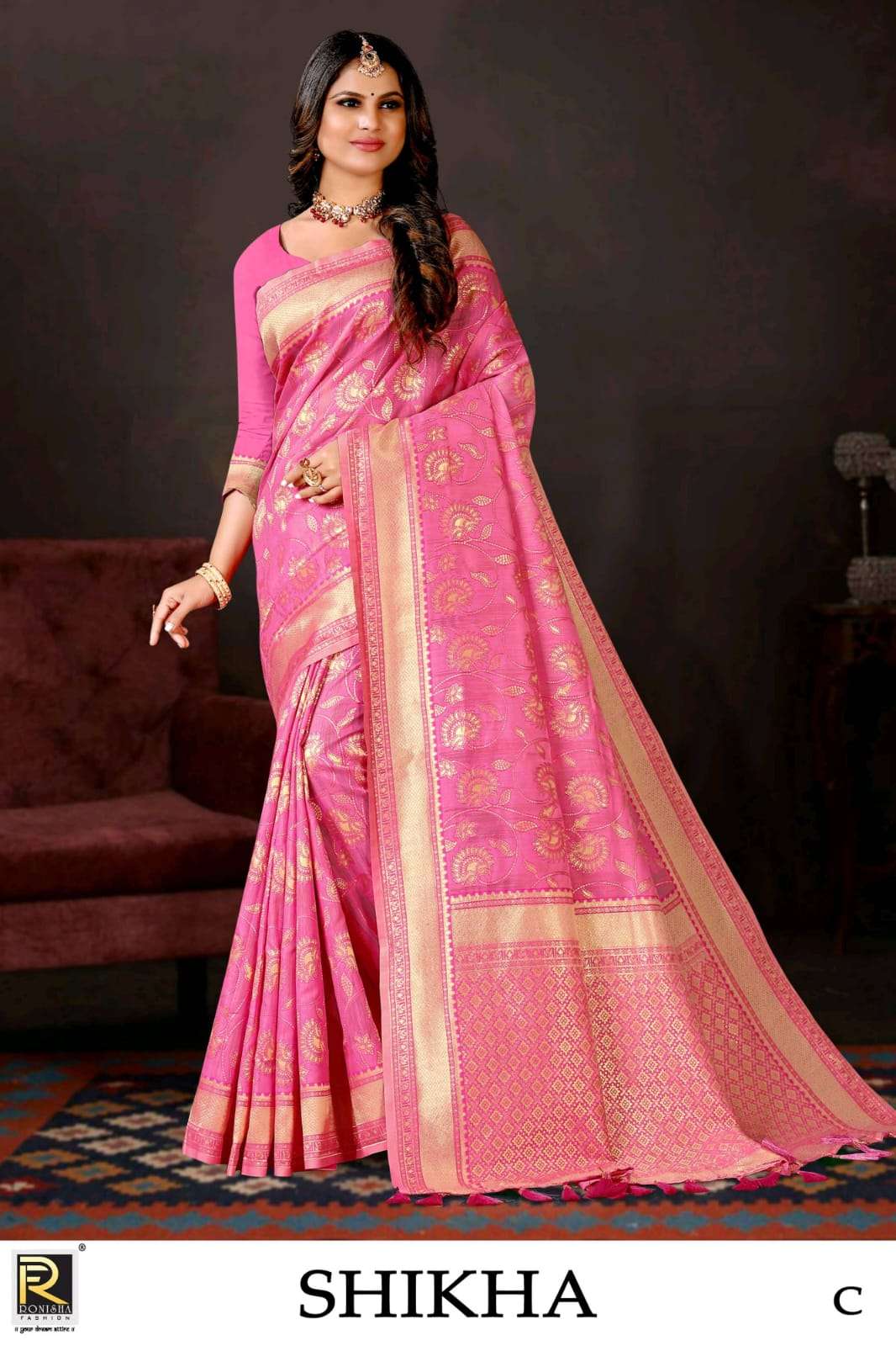 Ronisha Sikha Present Fabric Soft Cotton Silk Saree On Wholesale
