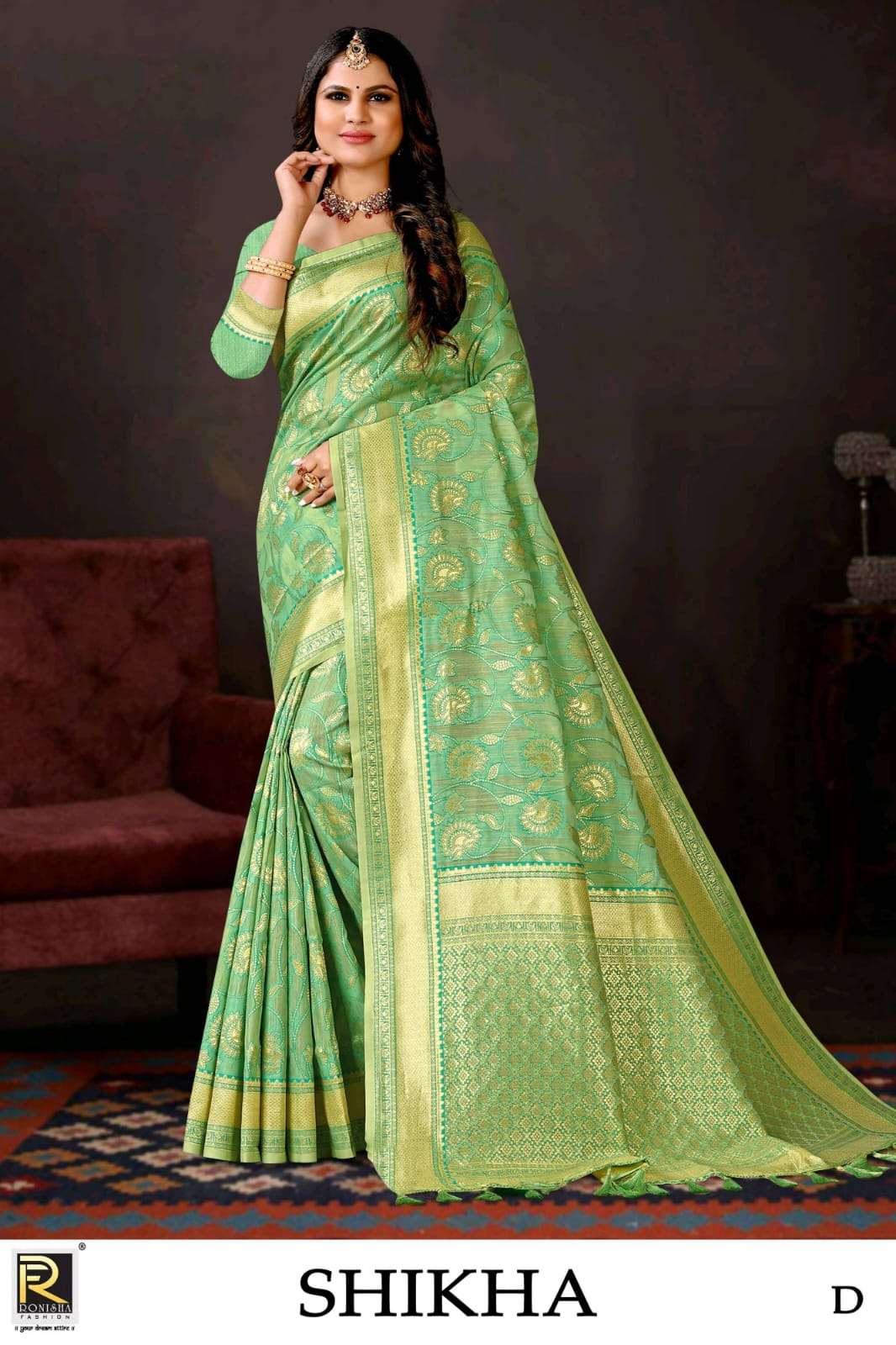 Ronisha Sikha Present Fabric Soft Cotton Silk Saree On Wholesale