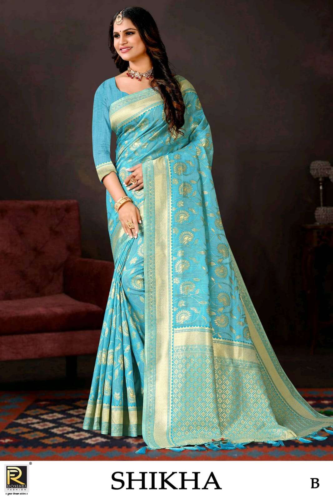 Ronisha Sikha Present Fabric Soft Cotton Silk Saree On Wholesale