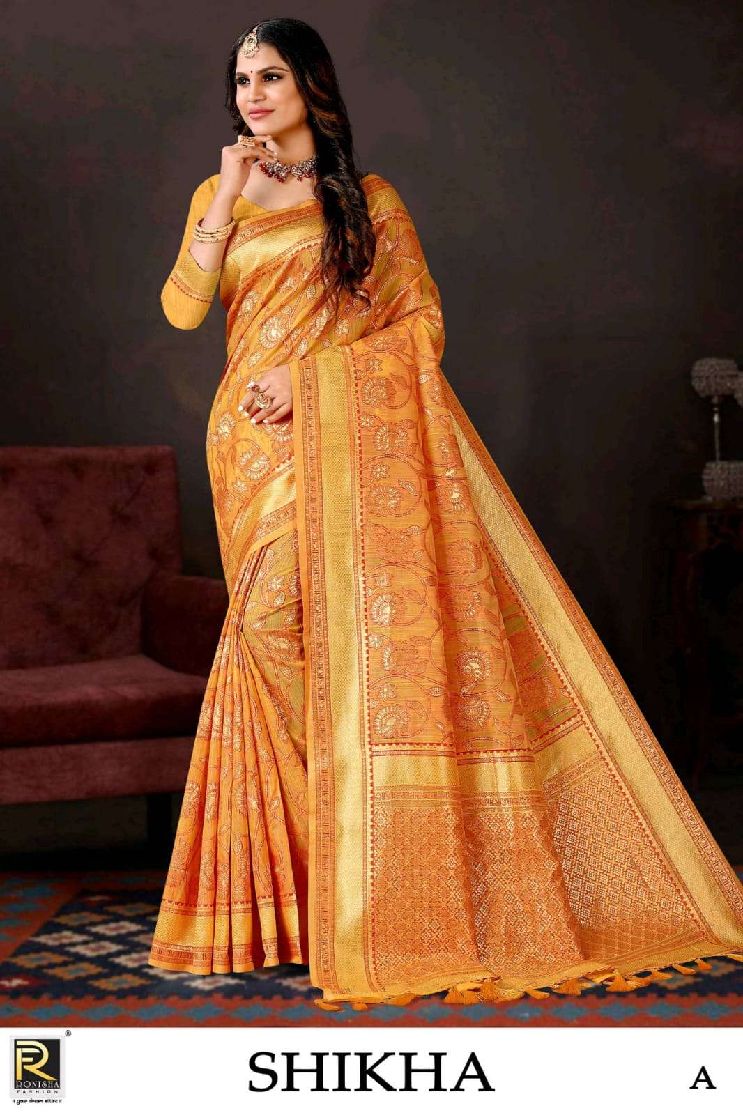 Ronisha Sikha Present Fabric Soft Cotton Silk Saree On Wholesale