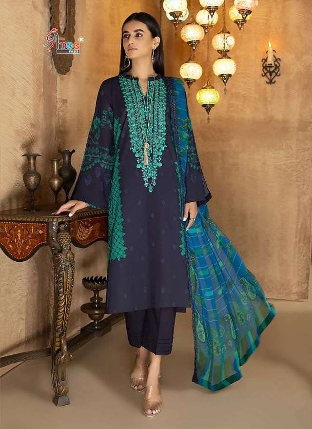 Shree Fab Sapphire Vol 1 Top Pure Embroidery With Self Embroidery On Wholesale