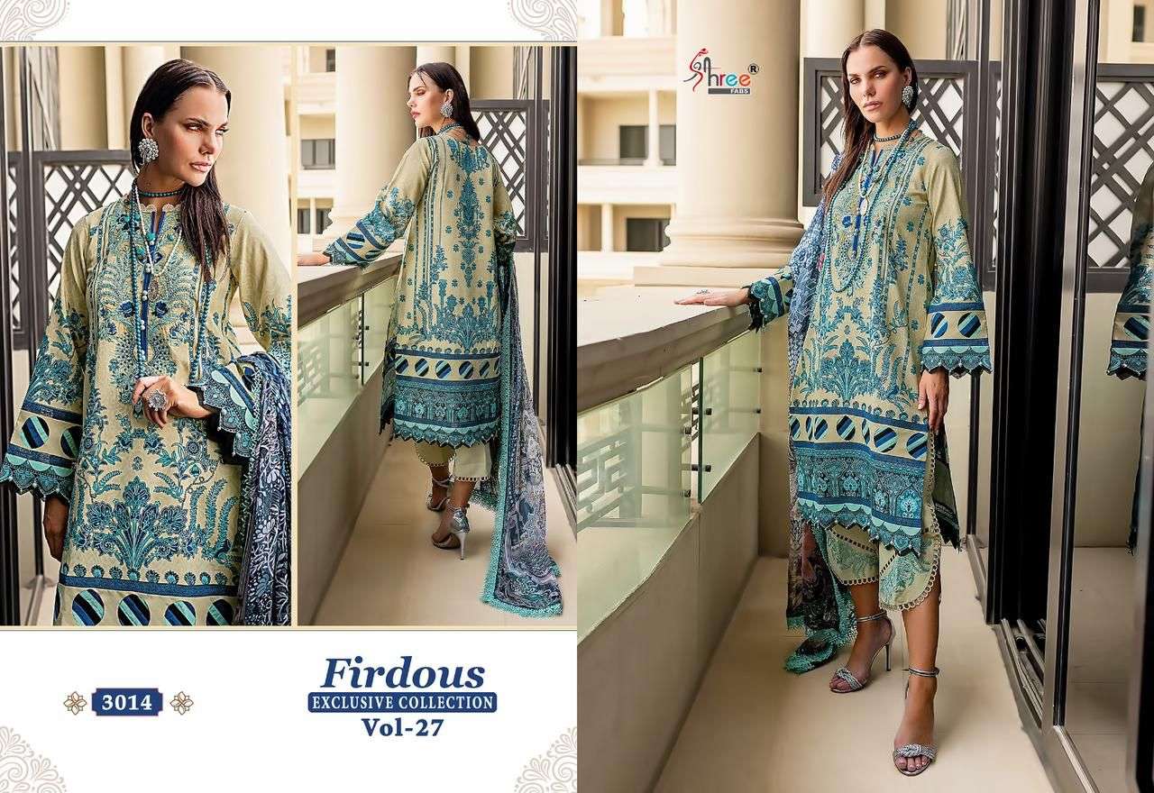 Shree Firdous Exclusive Collection Vol 27 Cotton Dupatta Pakistani Suits