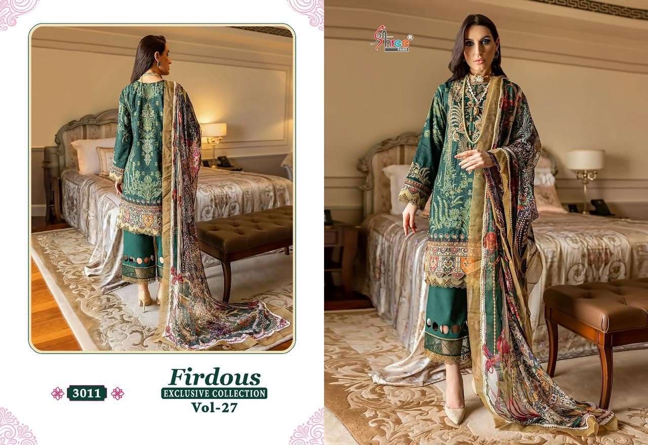 Shree Firdous Exclusive Collection Vol 27 Cotton Dupatta Pakistani Suits